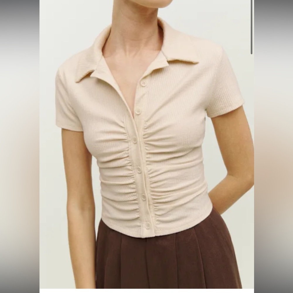 Reformation Brantley Knit Top Almond - Size M